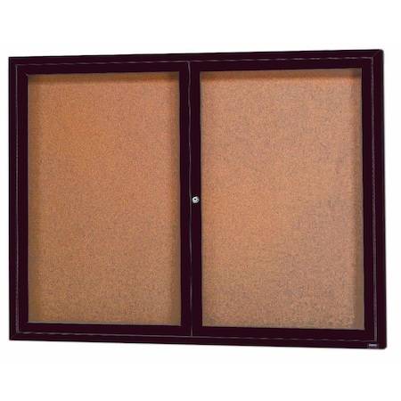 Aarco Illuminated Enclosed Bulletin Board w/ Bronze Anodized Al Frame, 36''Hx48''W DCC3648RIBA