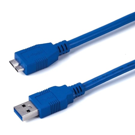Cable Wholesale Micro USB 3.0 Cable, Blue, Type A Male to Micro-B Male, 6 foot 10U3-03106