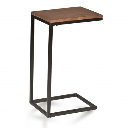 Homeroots 25" Black And Chestnut Solid Wood Rectangular End Table 493229