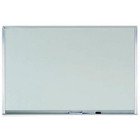 Aarco Melamine Marker Board, White Melamine Marker Board w/ a Clear Satin Anodized Al Frame, 24''Hx36''W WAC2436