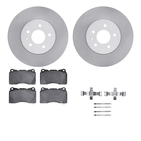 Dynamic Friction Co DFC GEOSPEC Coated Rotors with 5000 Brake Pads - Ceramic and Hardware 4512-46110