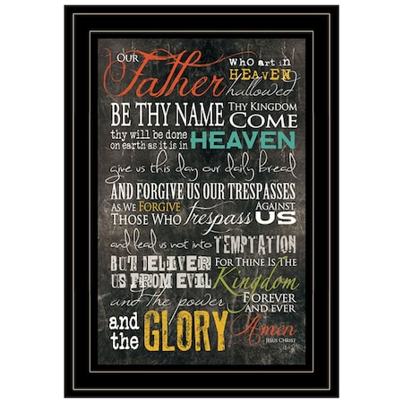 Homeroots The Lords Prayer 4 Black Framed Print Wall Art 406538