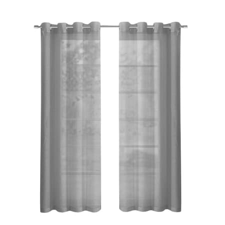 Homeroots Set of Two 84"  Silver Solid Modern Window Panels, 2PK 473383