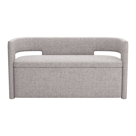 Homeroots 55in Gray Fabric and Wood Upholstered Bench 720918