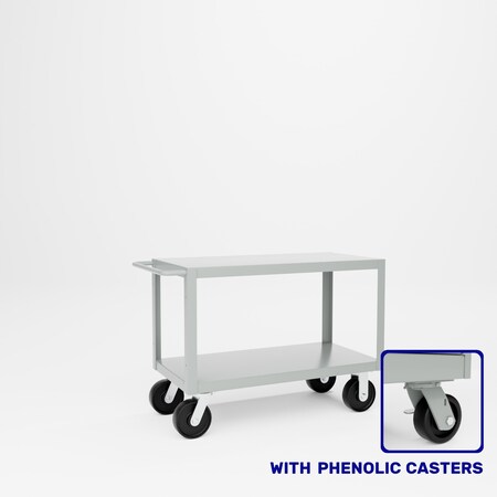 Pucel Extra Heavy Duty Shop Truck, 24 in W x 48 in D x 36 in H, Gray ET-2448-2P