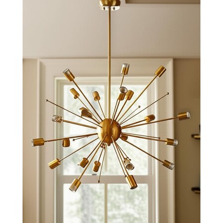 Homeroots Gold Multi Light Metal Dimmable Chandelier 611342