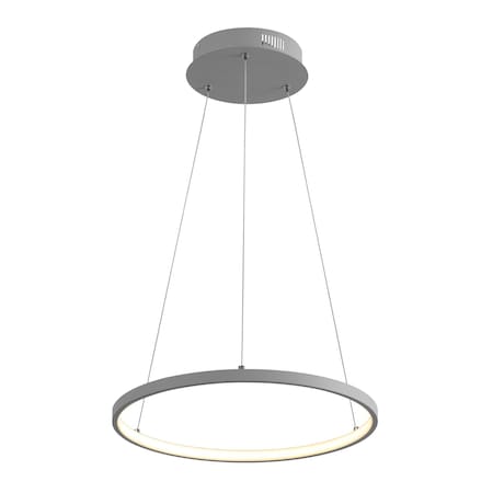 Jonathan Y Brice 15.75" Modern Contemporary Metal Round Dimmable Integrated LED Pendant, Gray JYL7202E