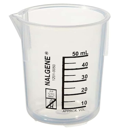 Nalgene Beaker, Plastic, Colorless, PK48 1201-0050