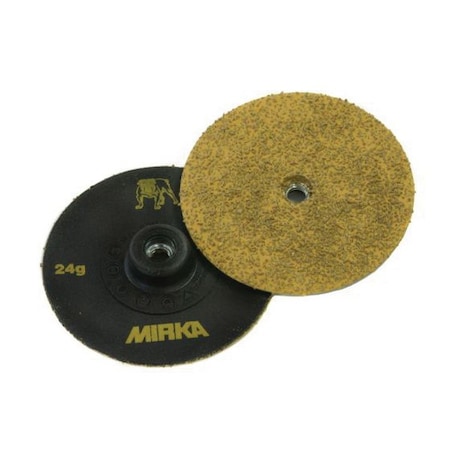 Mirka Abrasives Trim-Kut 63-500-036 63 Series Semi-Open Coated Grinding Disc, 5 in Dia, 36 Grit, Gold, 20 pieces 63-500-036