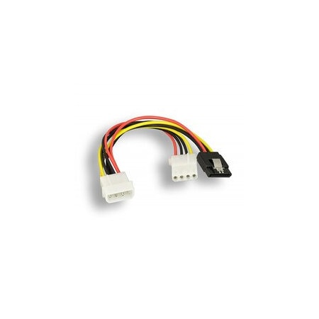 Cable Wholesale 5.25 Male to 5.25 Female with SATA 15-Pin Female Power Y Cable, 8in 31SA-008P