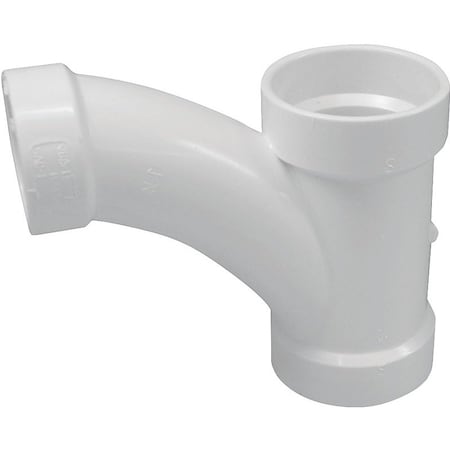 Genova CANPLAS Reducing Combination Tee Pipe Wye, 4 x 4 x 3 in, Hub, PVC, White, SCH 40 Schedule 194338