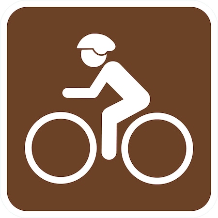 Lyle Bike (With Man Riding Bike Symbol), 12x12, Diamond Grade, Brown G-2222-DG_12x12