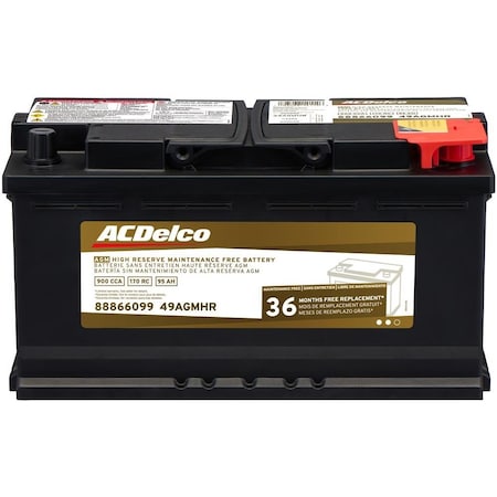 Acdelco BATTERY ASM . CCA 900)60PAL, Vehicle Battery,  49AGMHR