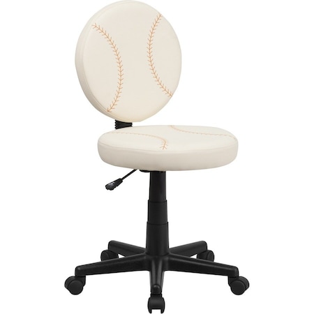 Flash Furniture Vinyl Task Chair, 17" to 21-1/2", Brown and Cream BT-6179-BASE-GG