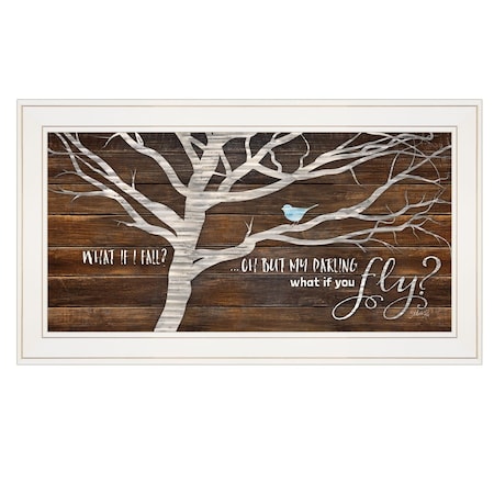 Homeroots What if You Fly 1 White Framed Print Wall Art 416283