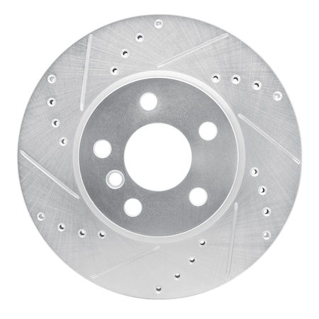 Dynamic Friction Co DFC Brake Rotor - Drilled and Slotted - Silver 631-32015R