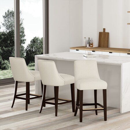 Manhattan Comfort Beever Counter Stool  in Cream - Set of 3 3-CS024-CR