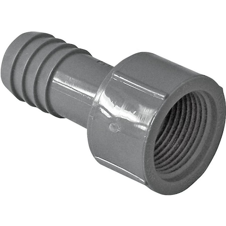 Genova Boshart Pipe Adapter, 3/4 in, FPT x Insert, PVC, Gray UPVCFA-07