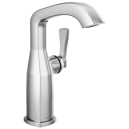 Delta Stryke Single Handle Mid-Height Bathroom Faucet, 4.38 in, Lumicoat Chrome 676-PR-DST