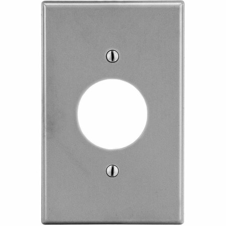 Hubbell Wiring Device-Kellems Wallplate, Mid-Size 1-Gang, 1.40" Opening, Gray PJ7GY