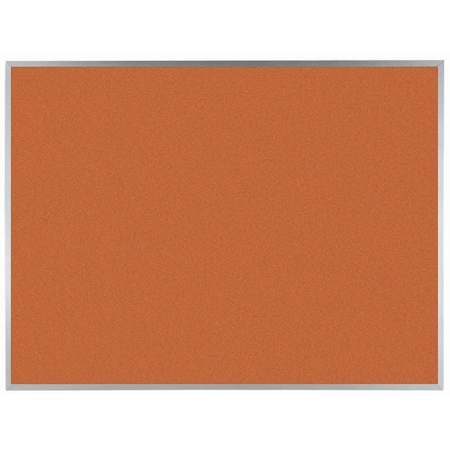 Aarco VIC Cork Bulletin Board w/ a Clear Satin Anodized Aluminum Frame, Tangerine Zest 36''Hx48''W DW3648211