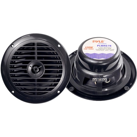Pyle Pyle 6.5 Inch Dual Marine Speakers, 120W Waterproof Outdoor Stereo, Polypropylene Cone, Cloth Surround PLMR67B