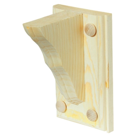 Waddell 4'' D. x 6'' H. Natural Wood Shelf Bracket with Backplate 1350/TWB401FSC