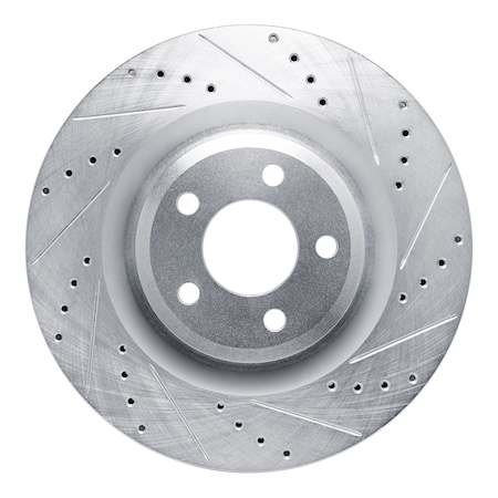 Dynamic Friction Co DFC Brake Rotor - Drilled and Slotted - Silver 631-54279R