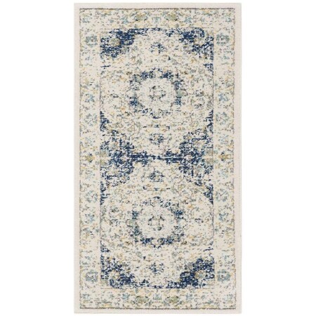 Safavieh 2 ft.2 in. x 4 ft. Evoke Power Loomed Accent Area RugIvory & Blue EVK220C-24