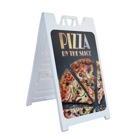 Signmission Pizza, A-Frame & 2 Sign Inserts, Heavy-Duty Plastic Frame SBHD-C-2436-30415