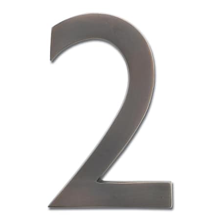 Perfectpatio 3582DC Number 2 Solid Cast Brass 4 inch Floating House Number Dark Aged Copper 2 PE37605