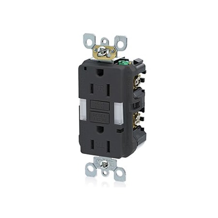 Leviton Self-Test GFCI Receptacle, Combination with Light, 15 Amp, 125 Volt, 5-15R NEMA GFNL1-E