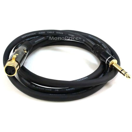 Monoprice 6ft Premier Series XLR Female to 1/4inch TRS Male 16AWG Cable (Gold Plated) 4769