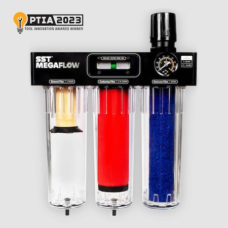 Stupid Simple Tools MEGAFLOW is a Mega-Tough 3-Stage Shop Air Filter & Regulator SST003