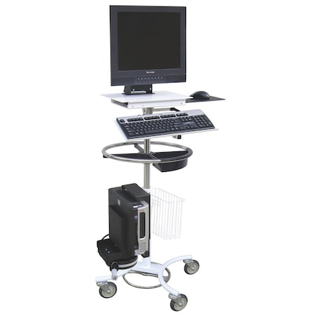 Omnimed Mobile Security Laptop Stand W Cord Reel, Secure You Devices From Theft 350718