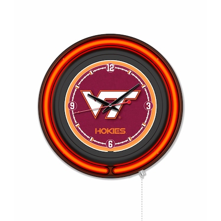 Holland Bar Stool Virginia Tech University 15 Double Neon Wall Clock Clk15BK