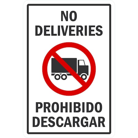 Lyle No Deliveries, Prohibido Descargar, 12x18, Engineer Grade, White G-3328-EG_12x18