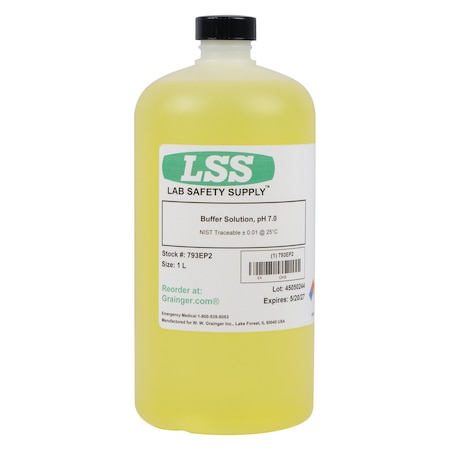 Zoro Select Buffer Solution, pH 7.00, 1L, Plastic 793EP2