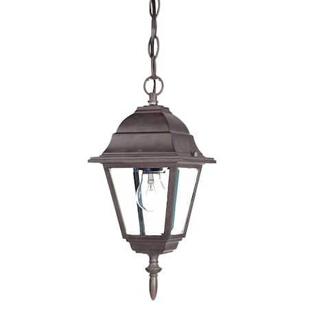 Homeroots Antique Brown Beveled Glass Outdoor Hanging Light 397993