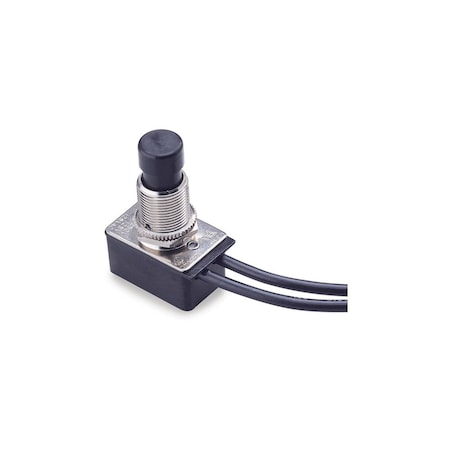 Gb Pushbutton Switch, 4/8/10 A, 125/250 V, SPST, Lead Wire Terminal, Plastic Housing Material, Chrome GSW-21