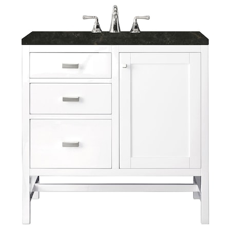 James Martin Vanities Addison 36" Single Vanity, Glossy White, w/ 3 CM Phantome Eclos Top E444-V36-GW-3PHT