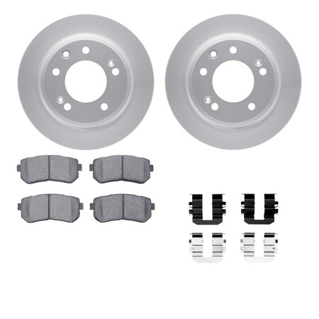 Dynamic Friction Co DFC GEOSPEC Coated Rotors with 5000 Brake Pads - Ceramic and Hardware 4512-03137