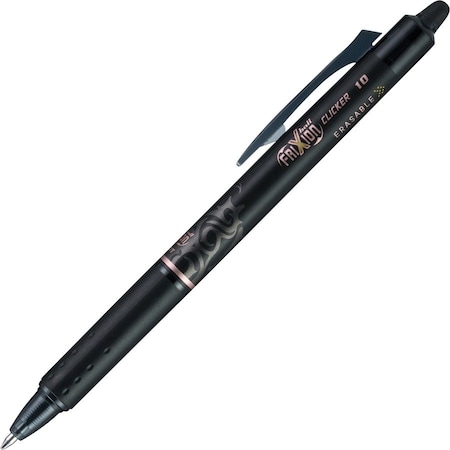 Pilot FriXion Clicker Erasable Retractable Gel Pen, 1 mm, Black Ink/Barrel, Dozen 11384
