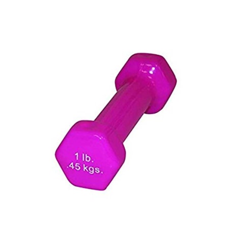 Cando International 1 lbs Vinyl Coated Each Dumbbell, Pink CanDo-10-0550-1