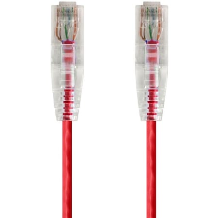 Monoprice Slim Cat6 Utp Cable, 10 ft.Red 14818