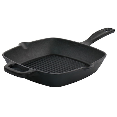 Oster Castaway 10 Inch Square Cast Iron Grill Pan with Pouring Spouts 130014.01
