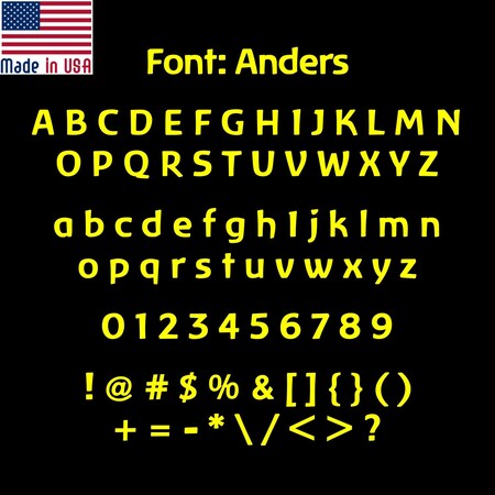 Aacc Self-Adhesive Vinyl Letter: i, Scale: 50 cm. Color: Hi-Viz-Yellow Font: Anders by AACC-Anders-li-Hi-Viz-Yellow-M50x1