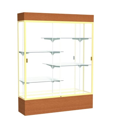 Ghent Lighted Floor Display Case 60x80x16, Mirror, Champange 2175MB-GD-MK