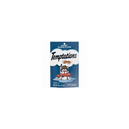 American Distribution & Mfg Co Temptations Cat Treats, Savory Salmon, 3-oz. 10162833
