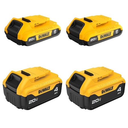 Dewalt Battery Combo 4-Pack 20V MAX 2 x 4AH and 2 x 2AH DCB324-4